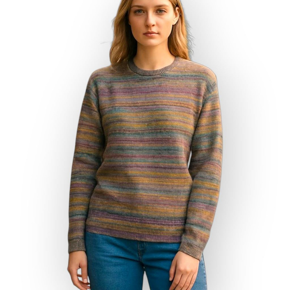 Aerie Sweaters - Aerie Sweater Cozy Knit Oversized Small Multicolor Stripe Crewneck